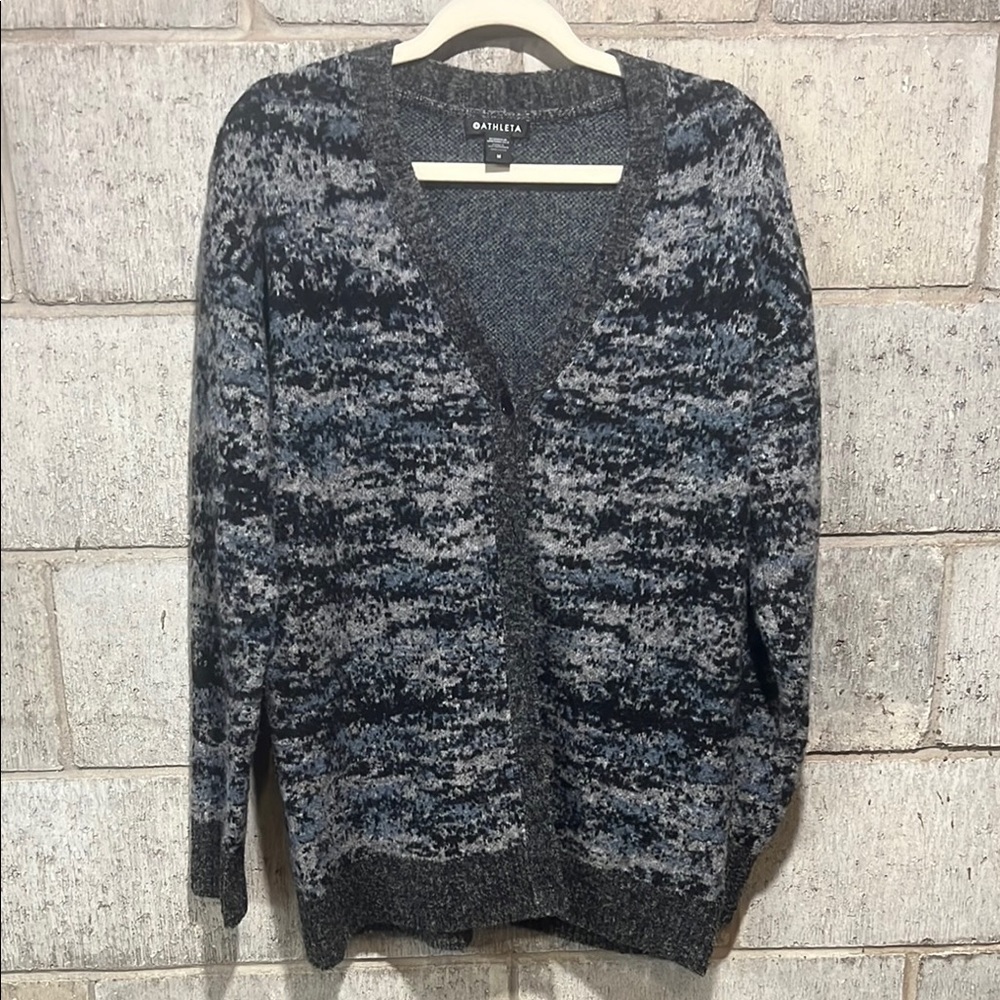 Athleta Gray and Black Cardigan Sweater